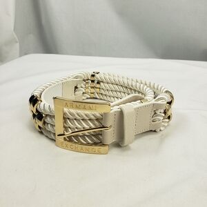 Armani Exchange White Rope Belt Size S